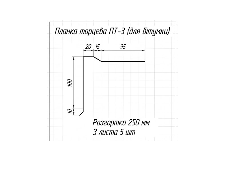 Планка торцева ПТ-3 розміри