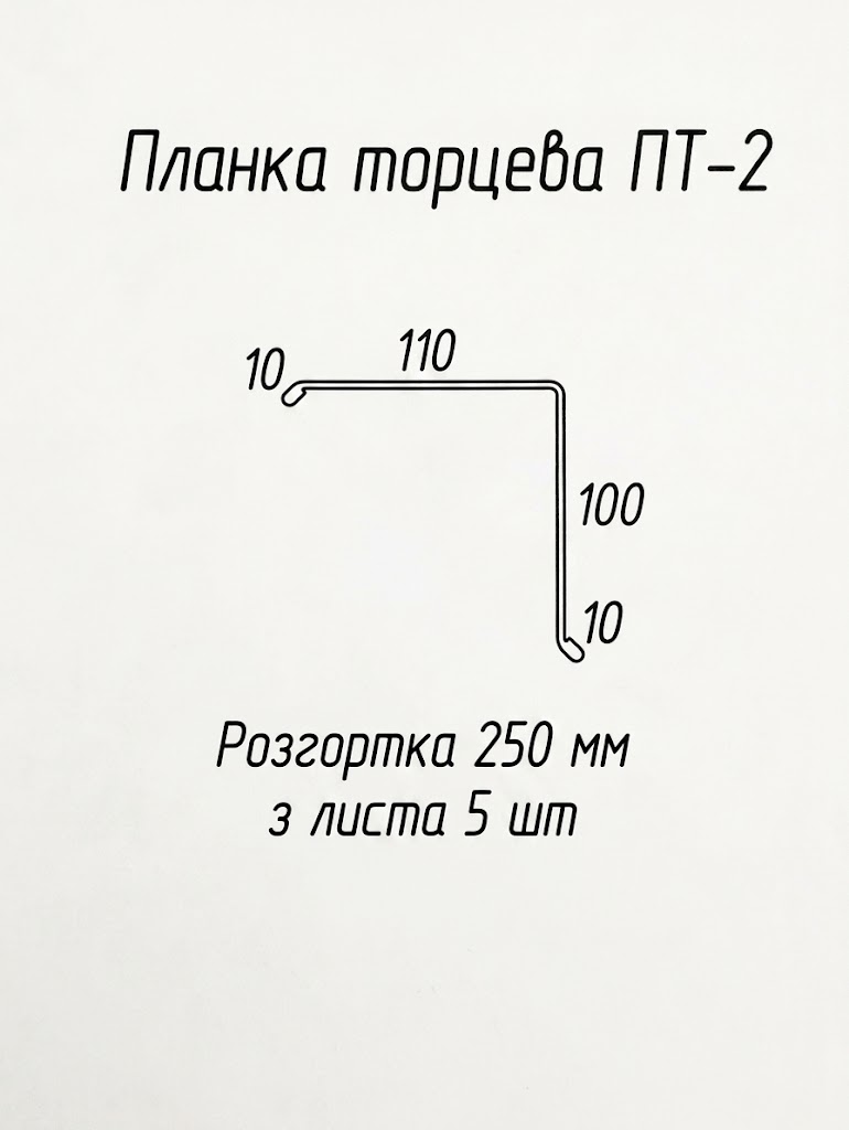 Планка торцева ПТ-2 розміри