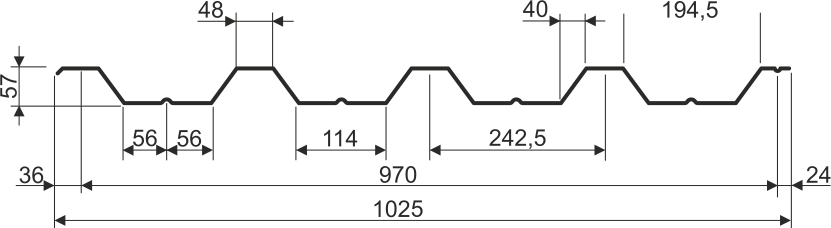 Схема Профнастил НС-57
